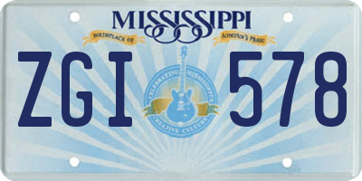 MS license plate ZGI578