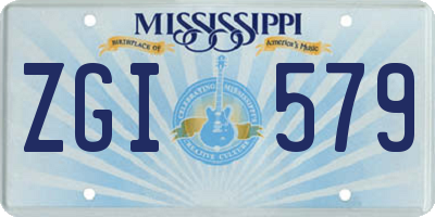 MS license plate ZGI579