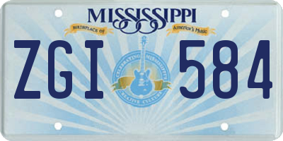 MS license plate ZGI584