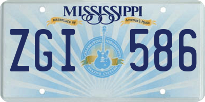 MS license plate ZGI586