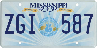 MS license plate ZGI587
