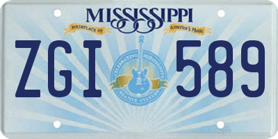 MS license plate ZGI589