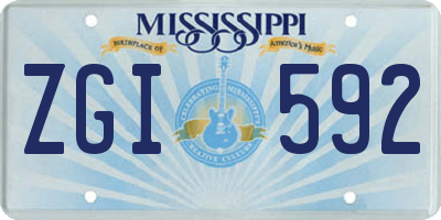 MS license plate ZGI592