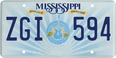 MS license plate ZGI594