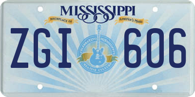 MS license plate ZGI606