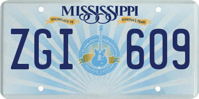 MS license plate ZGI609