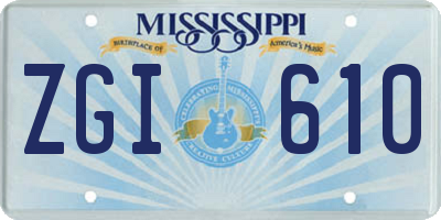 MS license plate ZGI610