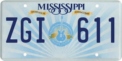 MS license plate ZGI611