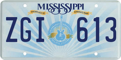 MS license plate ZGI613