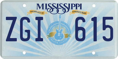 MS license plate ZGI615