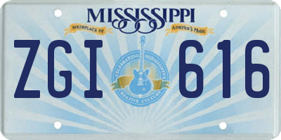 MS license plate ZGI616