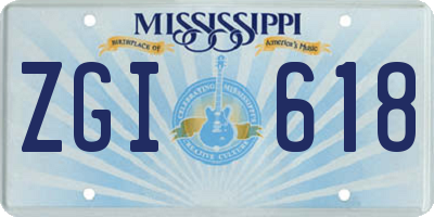 MS license plate ZGI618