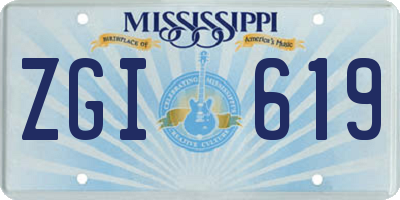 MS license plate ZGI619