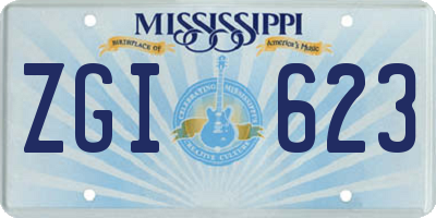 MS license plate ZGI623