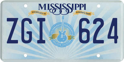 MS license plate ZGI624