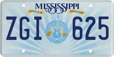 MS license plate ZGI625