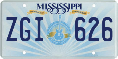 MS license plate ZGI626