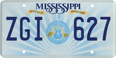 MS license plate ZGI627
