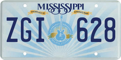 MS license plate ZGI628