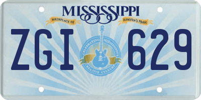 MS license plate ZGI629