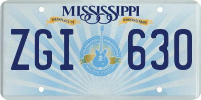 MS license plate ZGI630