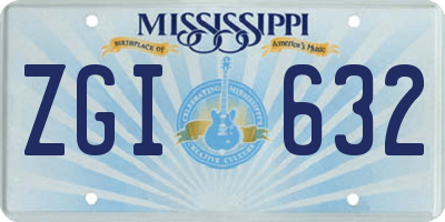MS license plate ZGI632