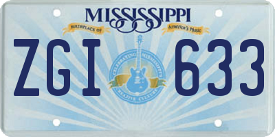 MS license plate ZGI633