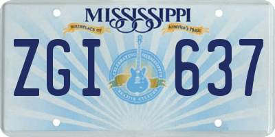 MS license plate ZGI637
