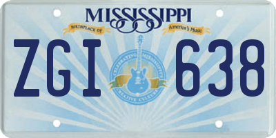 MS license plate ZGI638