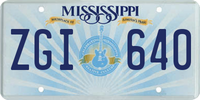 MS license plate ZGI640