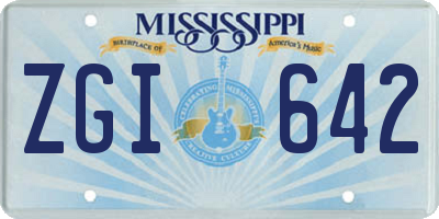 MS license plate ZGI642