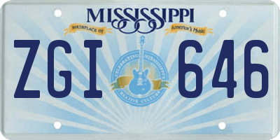 MS license plate ZGI646