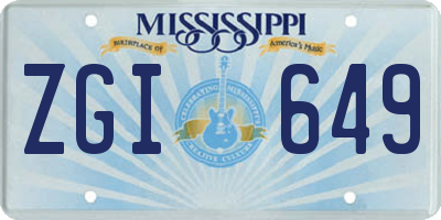 MS license plate ZGI649