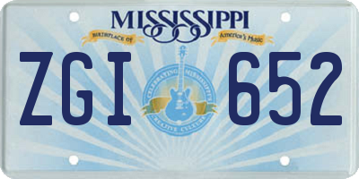 MS license plate ZGI652