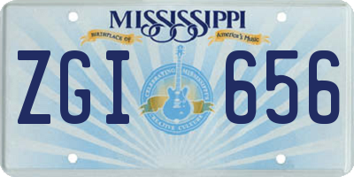 MS license plate ZGI656