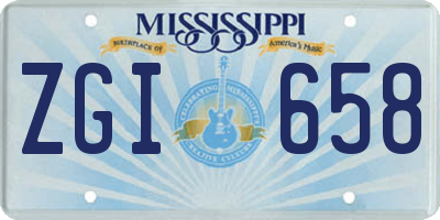 MS license plate ZGI658