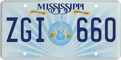 MS license plate ZGI660