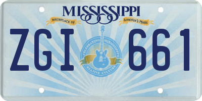 MS license plate ZGI661