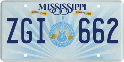 MS license plate ZGI662