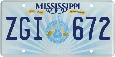 MS license plate ZGI672