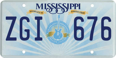 MS license plate ZGI676