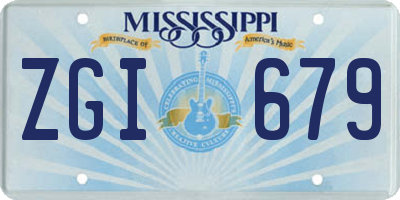 MS license plate ZGI679