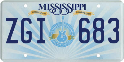 MS license plate ZGI683