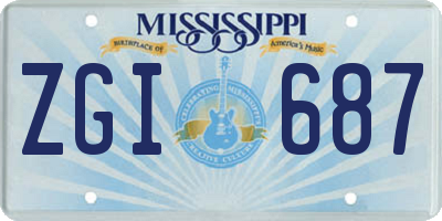 MS license plate ZGI687