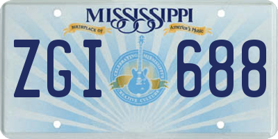 MS license plate ZGI688