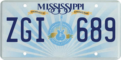 MS license plate ZGI689