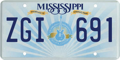 MS license plate ZGI691