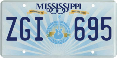 MS license plate ZGI695