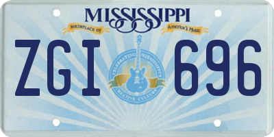 MS license plate ZGI696