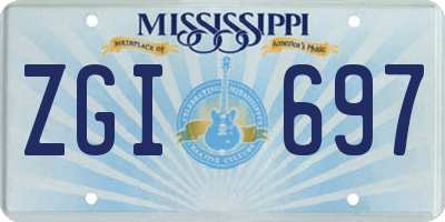 MS license plate ZGI697